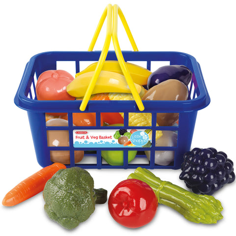 Casdon Little Shopper Fruit and Vegetable Toy Basket Blue