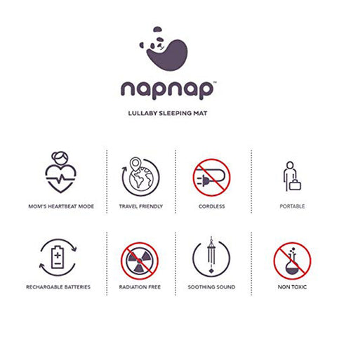 NapNap™ Portable Lullaby Sleeping Mat For Newborns - 100% Organic Cover (Aquamarine) | برنامج العمل الوطني لوطني المحمولة تهويدة النوم حصيرة لحديثي الولادة-تغطية 100 ٪ العضوية (الزبرجد)