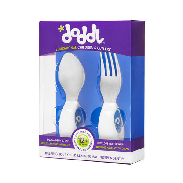 Doddl Cutlery 2 Pcs Set (Spoon & Fork) Blueberry Blue