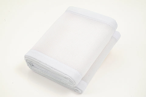 BreathableBaby Airflow 4 Sided Mini Cot Mesh Liner - White Matte Finish
