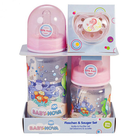 Baby Nova Bottle& pacifier set,150 ML, 300 ML pp wide neck