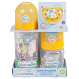 Baby Nova Bottle& pacifier set,150 ML, 300 ML pp wide neck | بيبي نوفا زجاجة ومجموعة مصاصة، 150 مل، 300 مل ب الرقبة واسعة