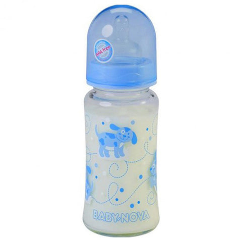 Baby Nova Glass Bottle Decorated Wide Neck 240 ML