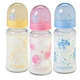 Baby Nova Glass Bottle Decorated Wide Neck 240 ML