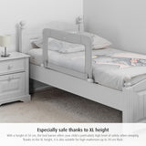 Reer ByMySide Extra Long Safety Bed Rail Guard, 150 x 50 cm, Gray / white