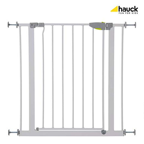Hauck Squeeze Handle Gate (75 - 80 cm) + (14 cm)Extension / White| بوابة مقبض الضغط هوك (75 - 80 سم) + (14 سم) ملحق / أبيض