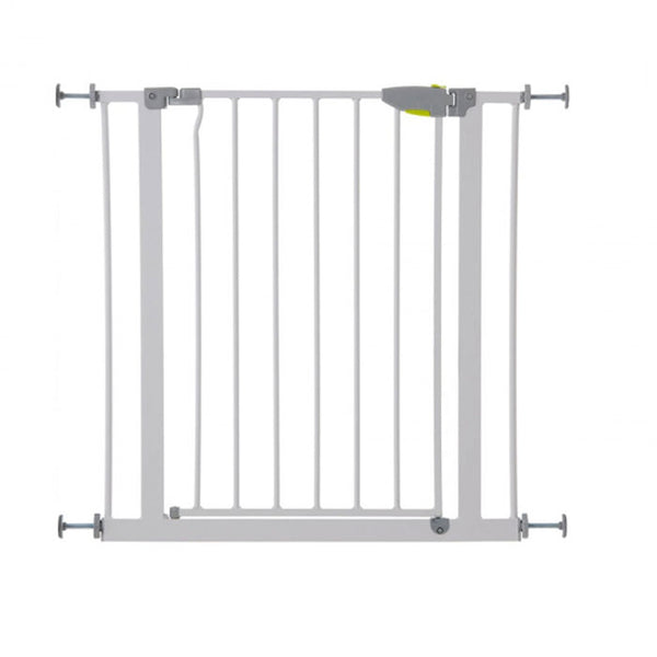 Hauck Squeeze Handle Gate(75 - 80 cm) +  (7 cm) Extension / White