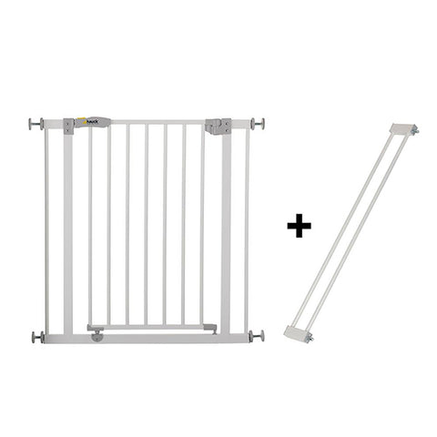 Hauck Open N' Stop Safety Gate (75-80 CM) + (9 CM) Extension White | كورونا تشيكية هاو "مفتوحة ن تتوقف سلامة البوابة" (75-80 سم) + (9 سم) "ملحق الأبيض"