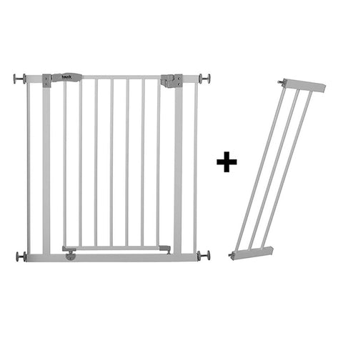 Hauck Open N' Stop Safety Gate (75-80 CM) + (21 CM) Extension White | ها جيش تحرير كوسوفو "مفتوحة ن تتوقف سلامة البوابة" (75-80 سم) + (21 سم) "ملحق الأبيض"