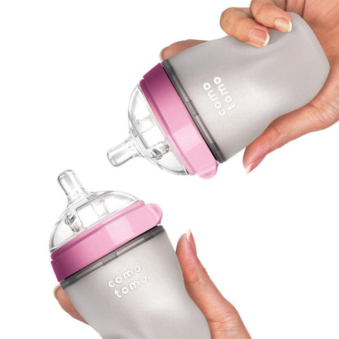 Comotomo "Natural Feel" Baby Bottle (Double Pack) Pink 250ml (8oz)