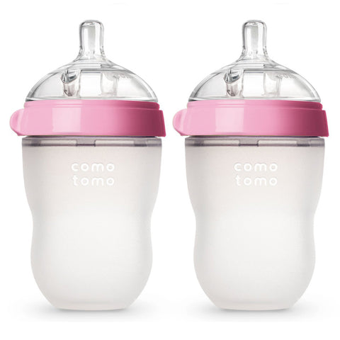 Comotomo "Natural Feel" Baby Bottle (Double Pack) Pink 250ml (8oz)