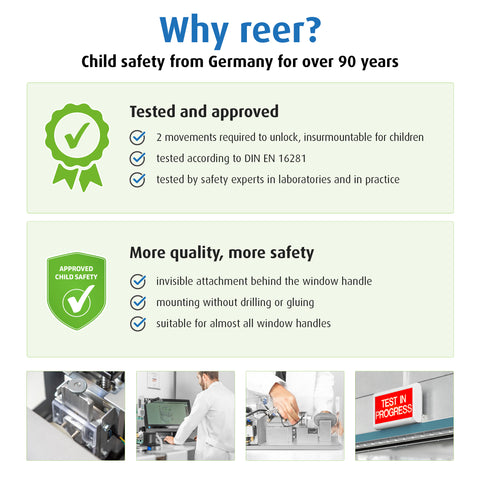 Reer Security Lock for Balcony Doors and Windows Child safety White
