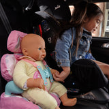 Casdon Car Booster Seat-Dolls Car Booster Seat- Pink
