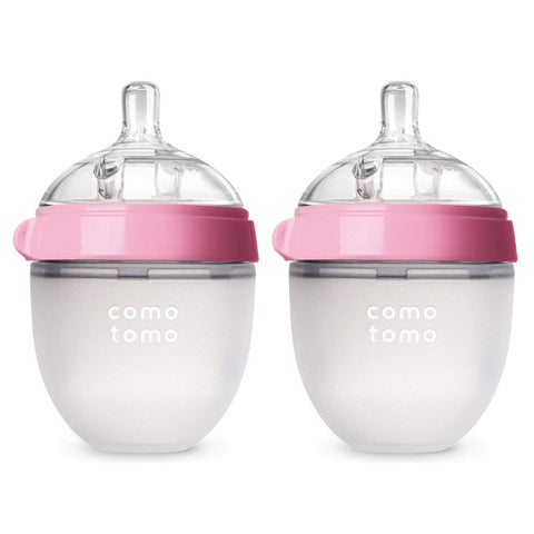 Comotomo "Natural Feel" Baby Bottle (Double Pack) Pink 150ml (5oz)