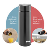 Reer ColourDesign Insulated Flask, 450 ml Black