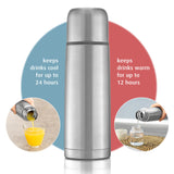 Reer Colour Stainless Steel Double Wall Insulated Vacuum Bottle Silver-450 ML