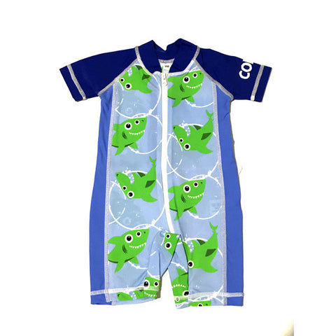 Baby Boy 1 pc swim suit Sz 24m Blue Sharks (2017)