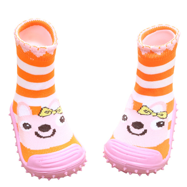 COOL GRIP Baby Shoe Socks (Bunny Orange) SIZE 22