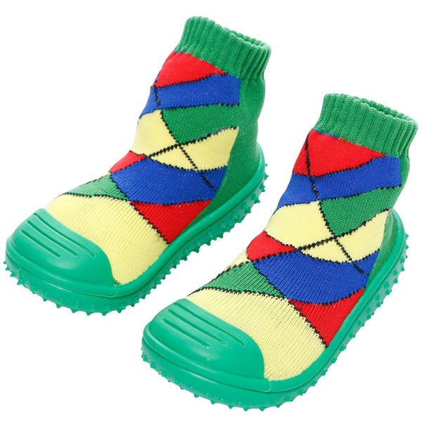 COOL GRIP Baby Shoe Socks (Green Checker) SIZE 20