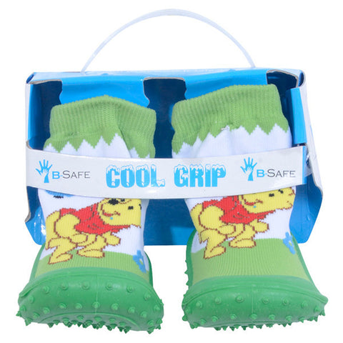 COOL GRIP Baby Shoe Socks Winne the Pooh Green