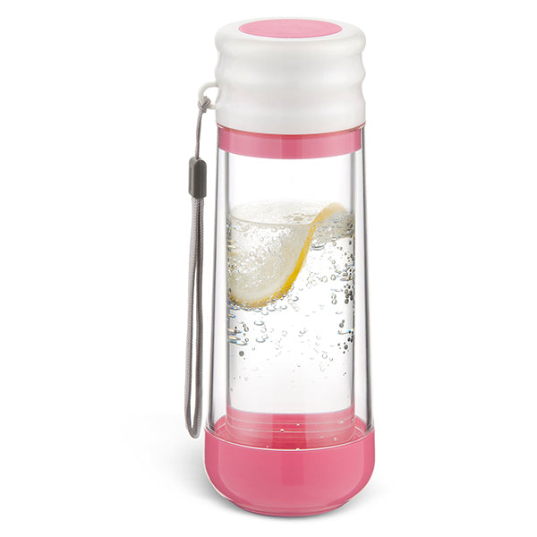 DRINKADEUX GLASS DOUBLE WALL INSULATED BOTTLE WITH LID - CUPCAKE (14 OZ) or (400 ML)