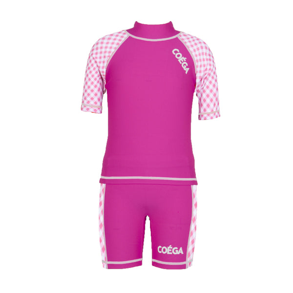 Girl 2 pc swim suit Sz 6 Pink Gingham (2017)