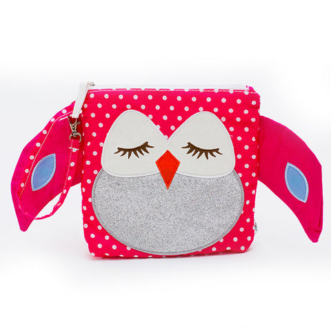 Nikiani My First Snack Buddy Polyester Insulated Snack Bag - Stella Pink Owl