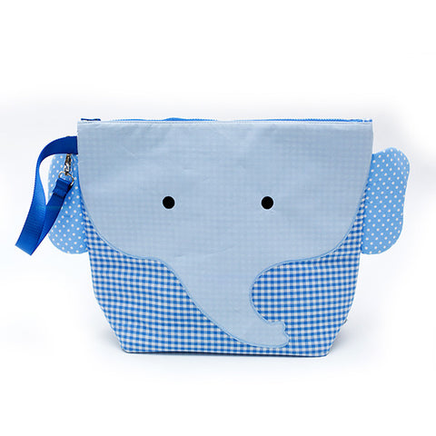 Nikiani My First Snack Buddy Cotton Insulated Snack Bag - Charlie Blue Elephant