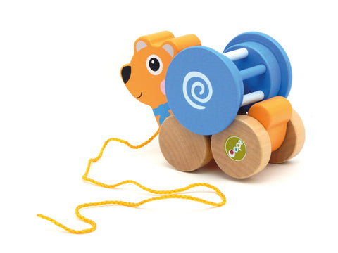 Oops PULL & FUN - with detachable rotating ball and rattle - Bear / عفوًا ، اسحب وامرح - مع كرة دوارة قابلة للفصل وخشخشة - دب