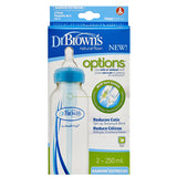 Dr. Brown's  8 oz / 250 ml PP Narrow-Neck "Options" Baby Bottle - Blue, 2-Pack