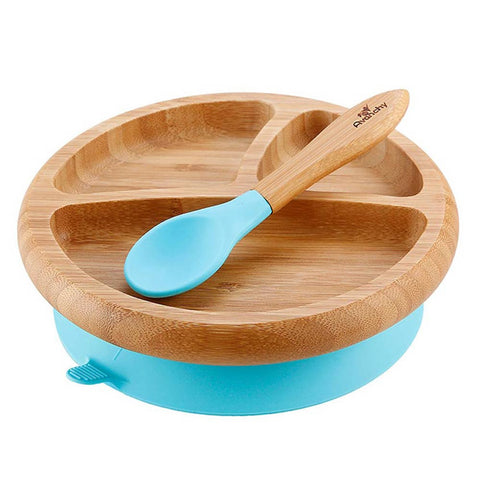 Avanchy Bamboo Suction Classic Plate + Spoon
