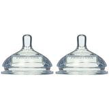 Comotomo "Natural Teat" Silicone Nipples (Fast Flow) 2 Count / pack Clear 3 Hole (6+ mo)