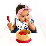 Avanchy Baby Bamboo Stay Put Suction BOWL + Spoon