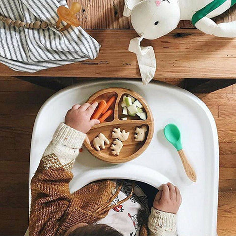 Avanchy Bamboo Suction Classic Plate + Spoon