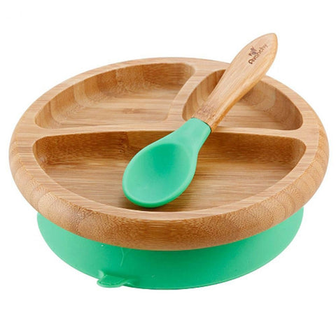 Avanchy Bamboo Suction Classic Plate + Spoon GN