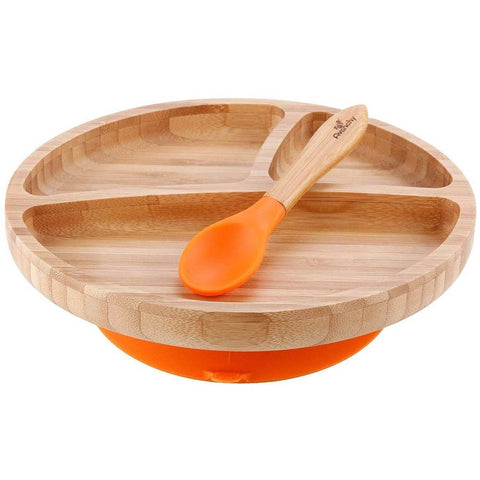 Avanchy Bamboo Suction Classic Plate + Spoon OG