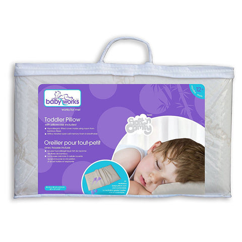 Babyworks Toddler Pillow with Bamboo Pillow Case | بيبيوركس طفل وسادة مع الخيزران وسادة القضية