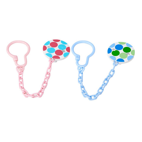 Dr. Brown's  Pacifier Tether/Clip - All Plastic - Pink (6) & Blue (6)