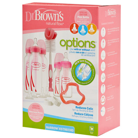 Dr. Brown's  PP-Narrow-Neck Bottle PINK Gift Set