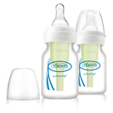 Dr. Brown's 2 oz Natural Flow Baby Bottle, 2-Pack with Preemie Nipples